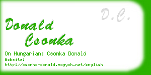donald csonka business card